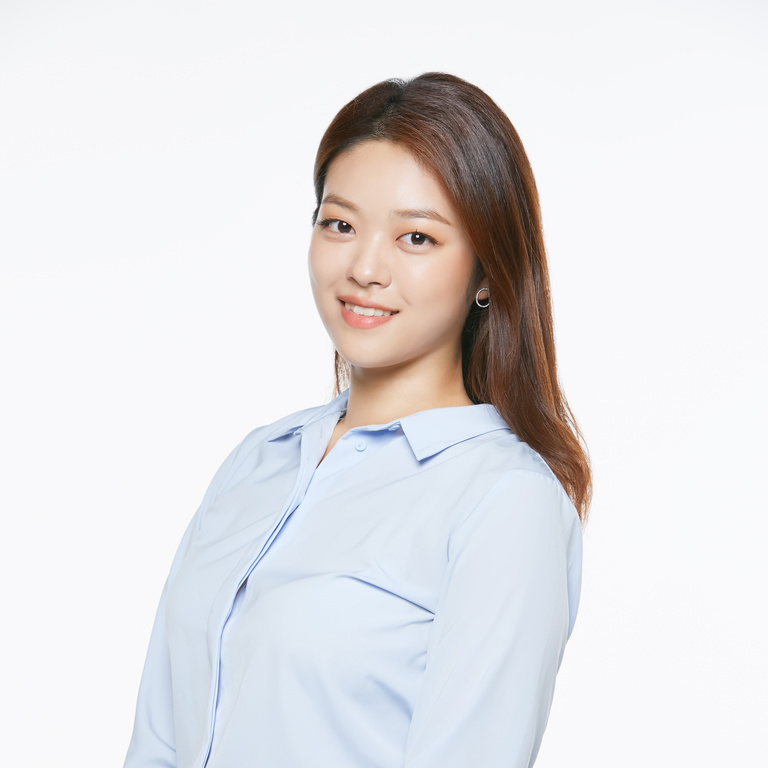 young asian woman in a blue shirt